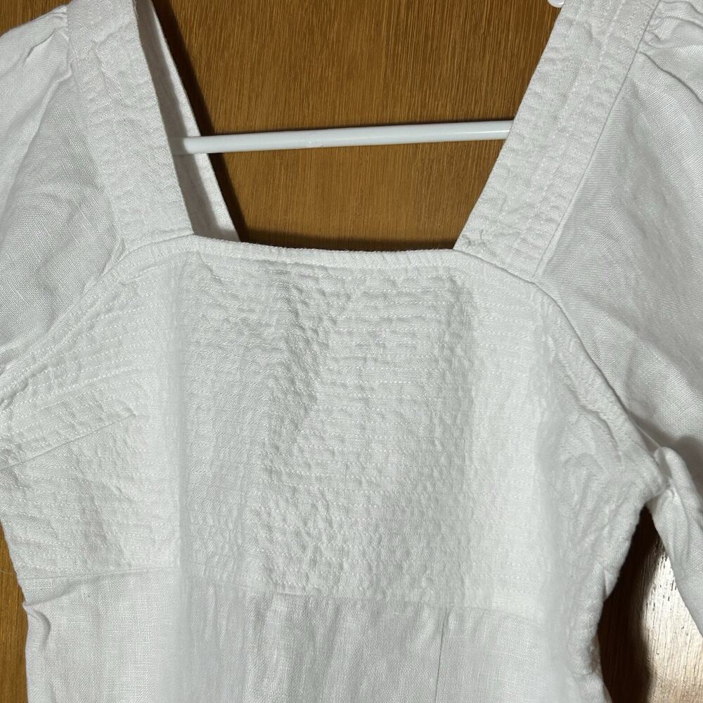MADEWELL Square Neck Mini Dress with Back Cutout 100% Linen Size 0 NEW - Picture 2 of 9